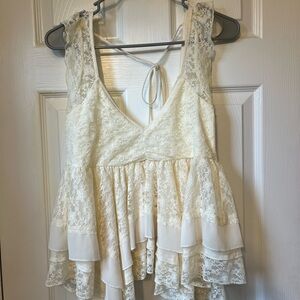 Altar’d State Lace Ruffle Sleeveless Top
